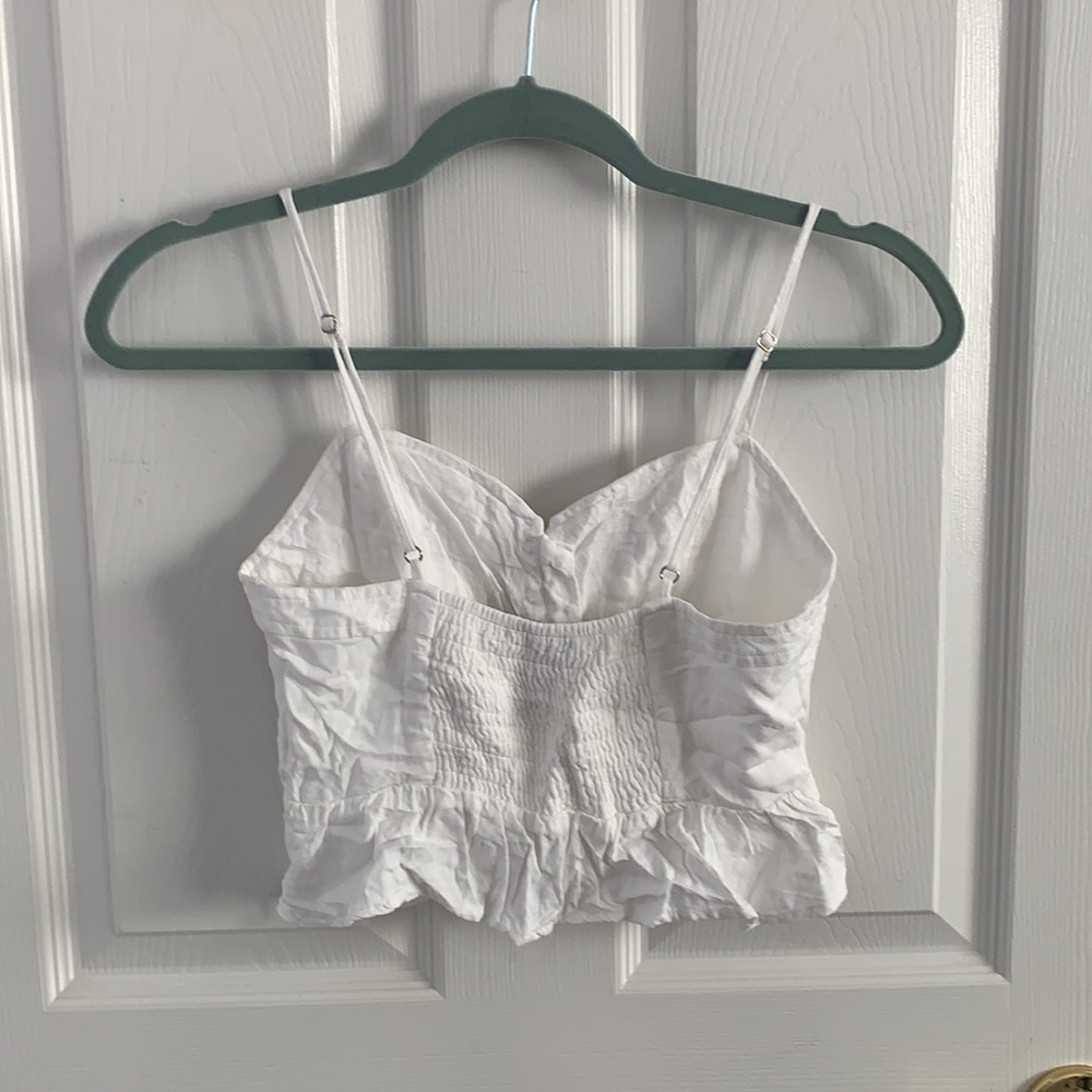 White Ruffle Crop Top - Picture 2 of 2